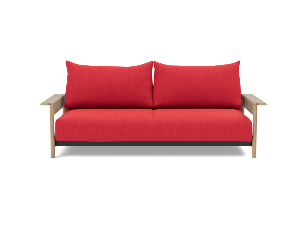 Canapea extensibila Malloy Wood 150x200cm, tesatura la alegere #material_511-elegance-red