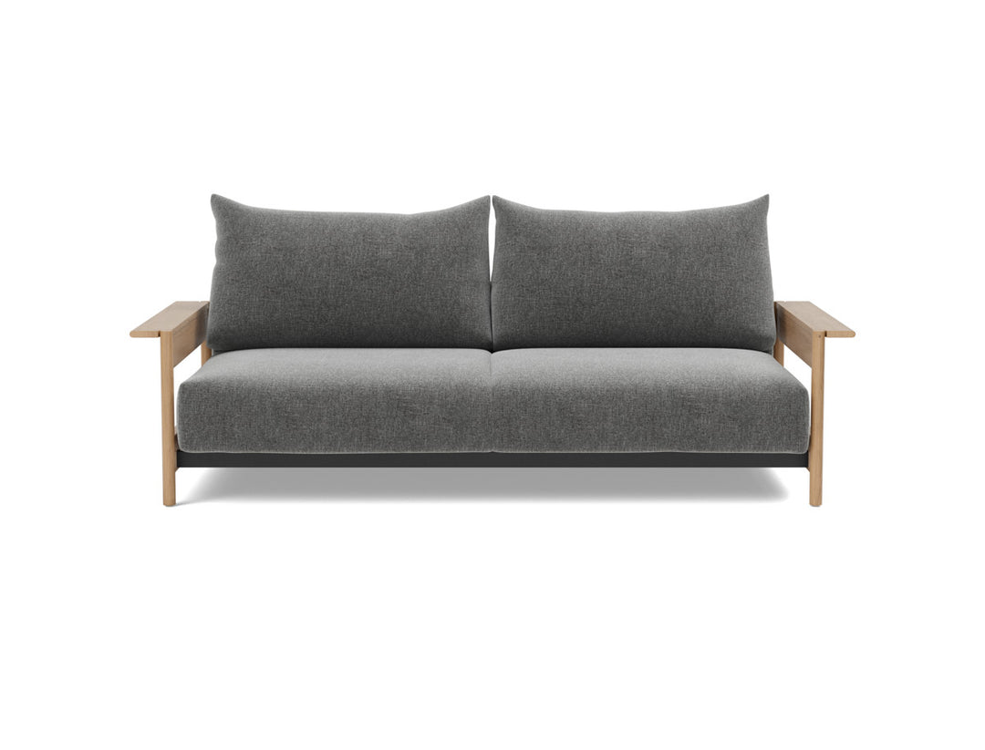 Canapea extensibila Malloy Wood 150x200cm, tesatura la alegere #material_563-twist-charcoal