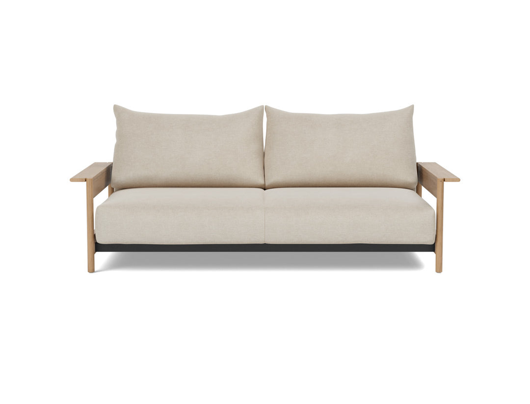 Canapea extensibila Malloy Wood 150x200cm, tesatura la alegere #material_586-phobos-latte