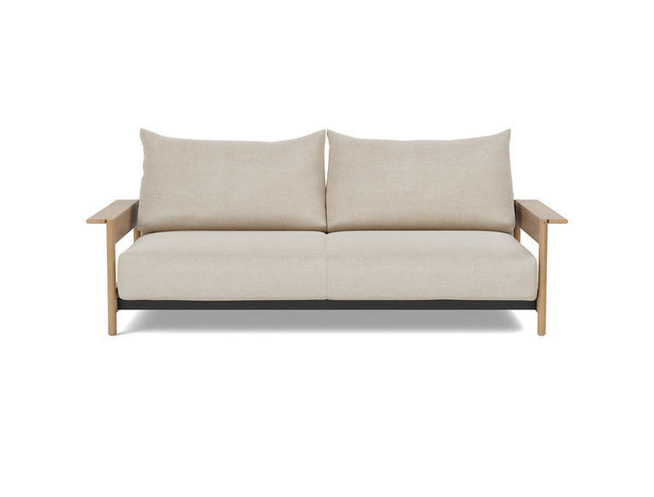 Canapea extensibila Malloy Wood 150x200cm, tesatura la alegere #material_586-phobos-latte