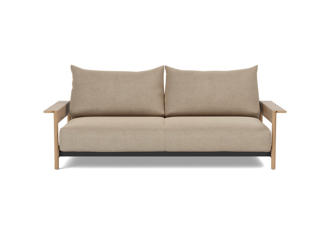 Canapea extensibila Malloy Wood 150x200cm, tesatura la alegere #material_587-phobos-mocha