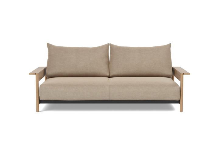 Canapea extensibila Malloy Wood 150x200cm, tesatura la alegere #material_587-phobos-mocha