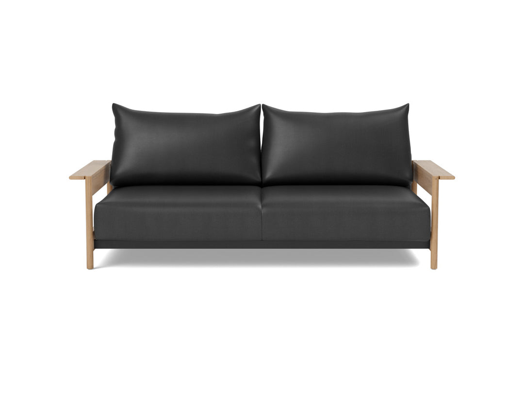 Canapea extensibila Malloy Wood 150x200cm, tesatura la alegere #material_550-faunal-black