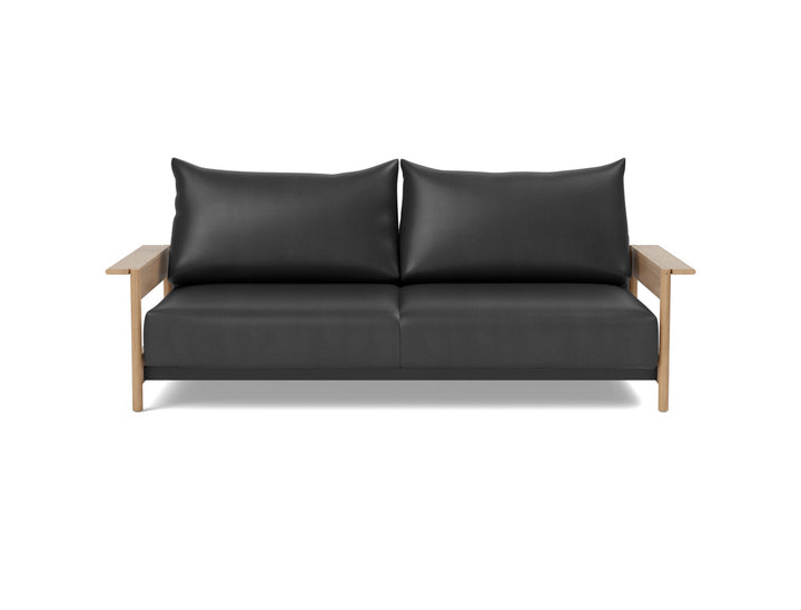Canapea extensibila Malloy Wood 150x200cm, tesatura la alegere #material_550-faunal-black