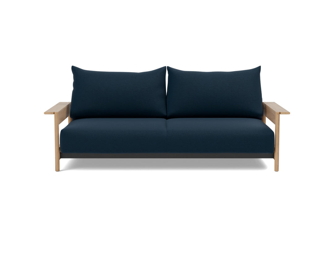 Canapea extensibila Malloy Wood 150x200cm, tesatura la alegere #material_528-mixed-dance-blue