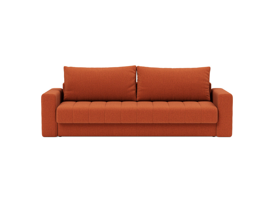 Canapea extensibila cu brate, Akello, 140x200 cm, tesatura la alegere #material_412-esina-rust-orange