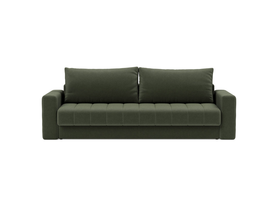 Canapea extensibila cu brate, Akello, 140x200 cm, tesatura la alegere #material_413-esina-olive-green