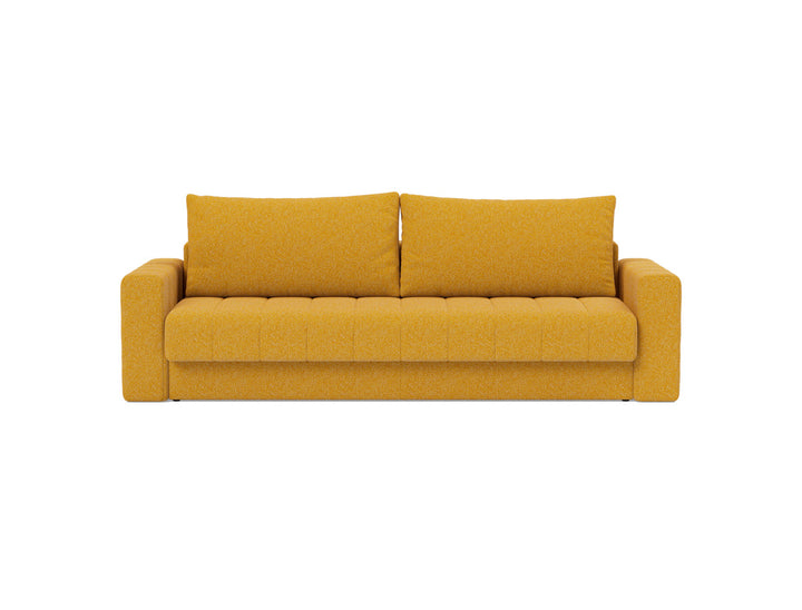 Canapea extensibila cu brate, Akello, 140x200 cm, tesatura la alegere #material_536-boucl-ochre