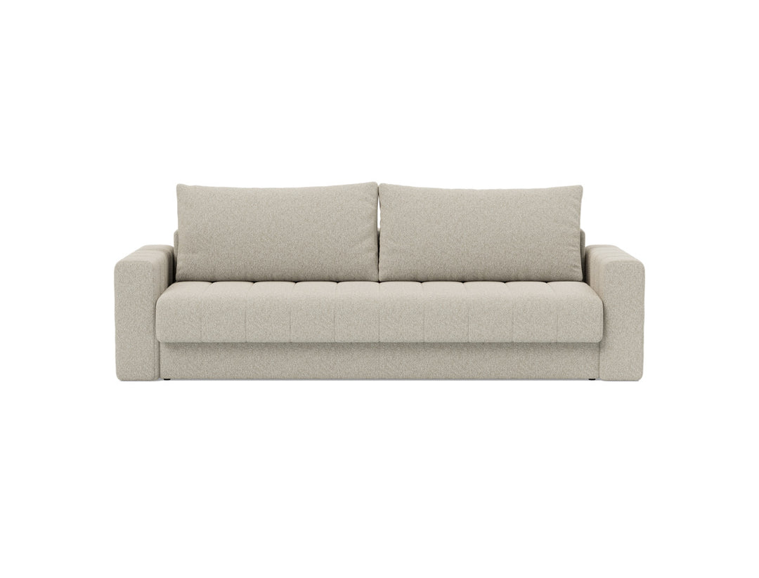Canapea extensibila cu brate, Akello, 140x200 cm, tesatura la alegere #material_539-boucl-beige