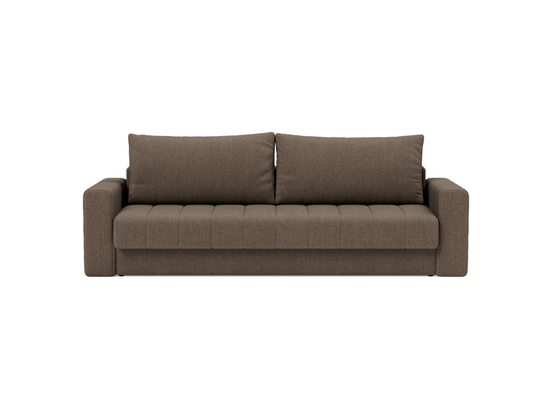 Canapea extensibila cu brate, Akello, 140x200 cm, tesatura la alegere #material_411-esina-cedar-brown
