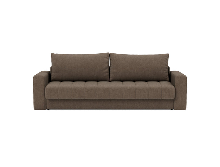 Canapea extensibila cu brate, Akello, 140x200 cm, tesatura la alegere #material_411-esina-cedar-brown