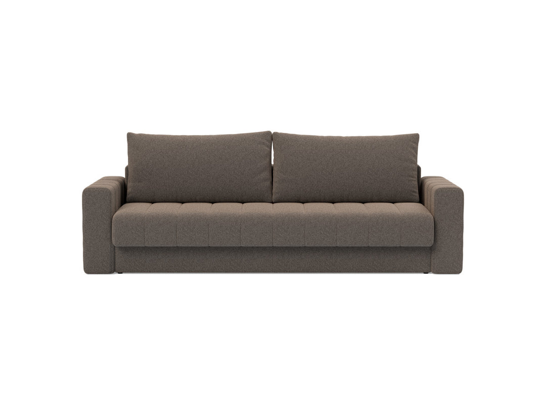 Canapea extensibila cu brate, Akello, 140x200 cm, tesatura la alegere #material_530-boucl-taupe