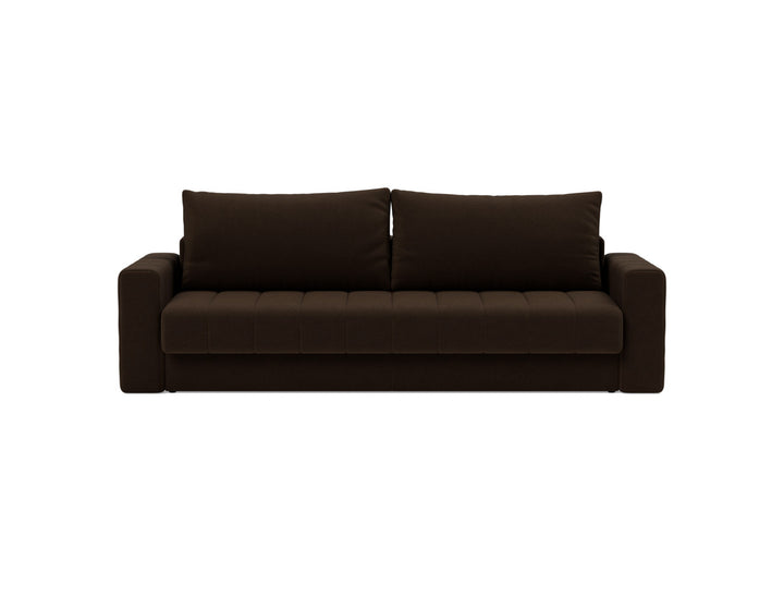 Canapea extensibila cu brate, Akello, 140x200 cm, tesatura la alegere #material_358-taura-chocco