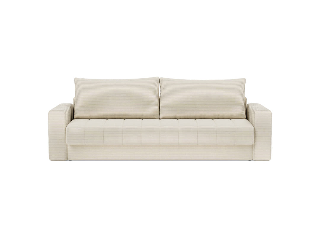 Canapea extensibila cu brate, Akello, 140x200 cm, tesatura la alegere #material_594-corduroy-ivory