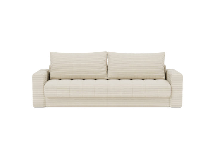 Canapea extensibila cu brate, Akello, 140x200 cm, tesatura la alegere #material_594-corduroy-ivory