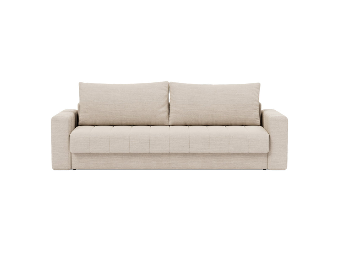 Canapea extensibila cu brate, Akello, 140x200 cm, tesatura la alegere #material_612-blida-sand-grey