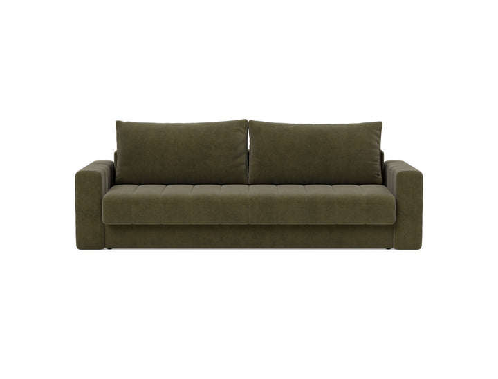 Canapea extensibila cu brate, Akello, 140x200 cm, tesatura la alegere #material_316-cordufine-pine-green