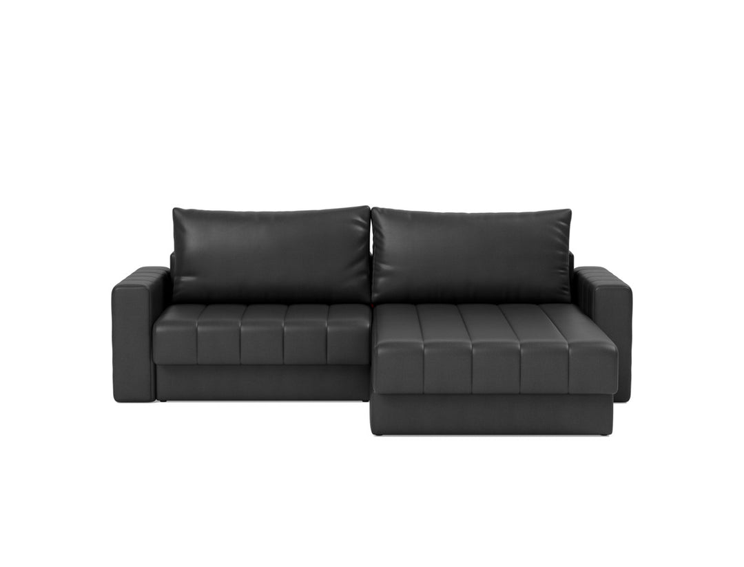 Canapea extensibila cu sezlong si brate, Akello, 187x200 cm, tesatura la alegere #material_550-faunal-black
