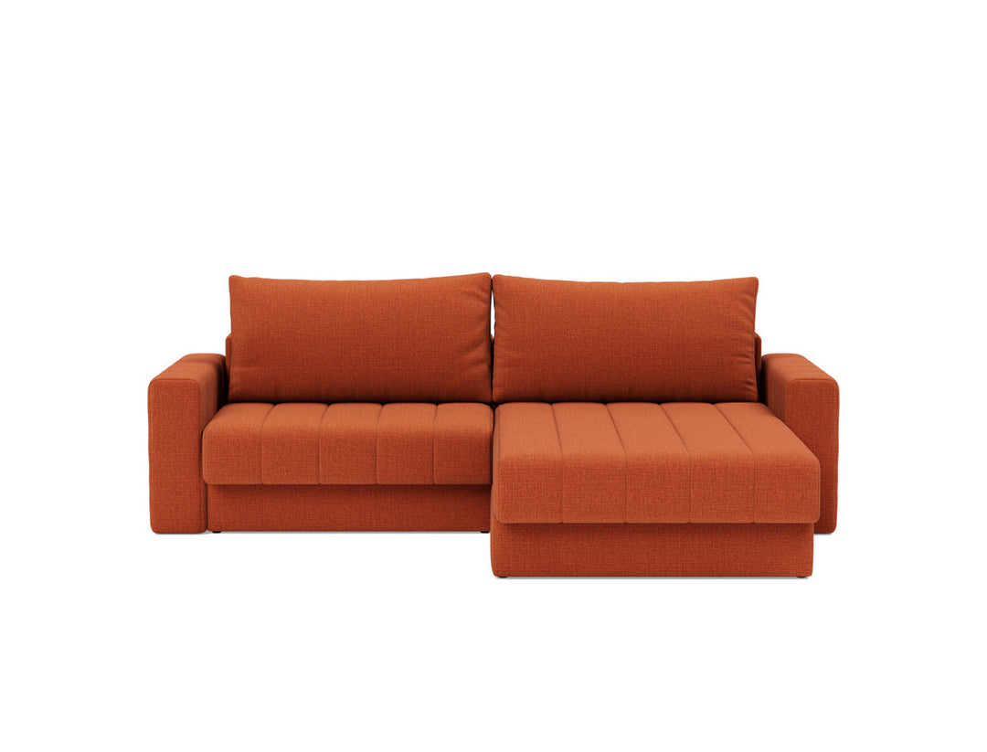 Canapea extensibila cu sezlong si brate, Akello, 187x200 cm, tesatura la alegere #material_412-esina-rust-orange