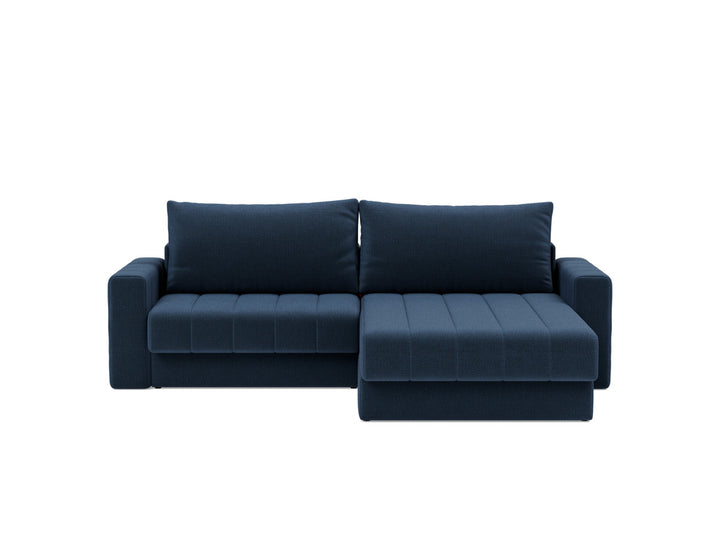 Canapea extensibila cu sezlong si brate, Akello, 187x200 cm, tesatura la alegere #material_414-esina-indigo-blue