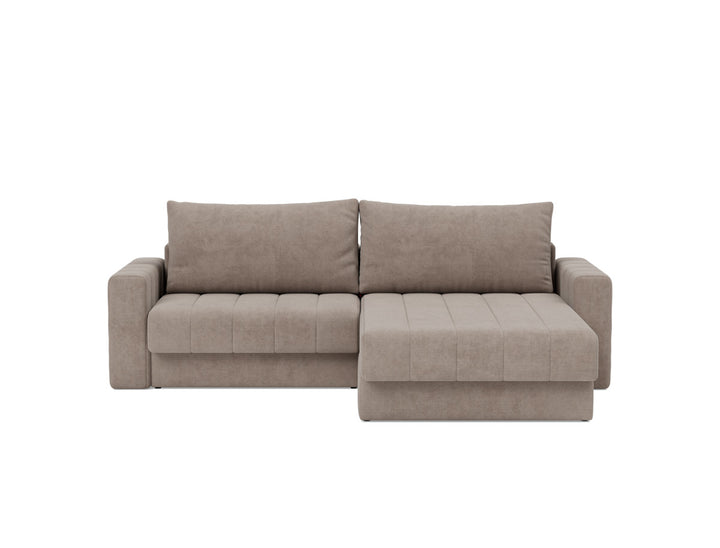 Canapea extensibila cu sezlong si brate, Akello, 187x200 cm, tesatura la alegere #material_318-cordufine-beige