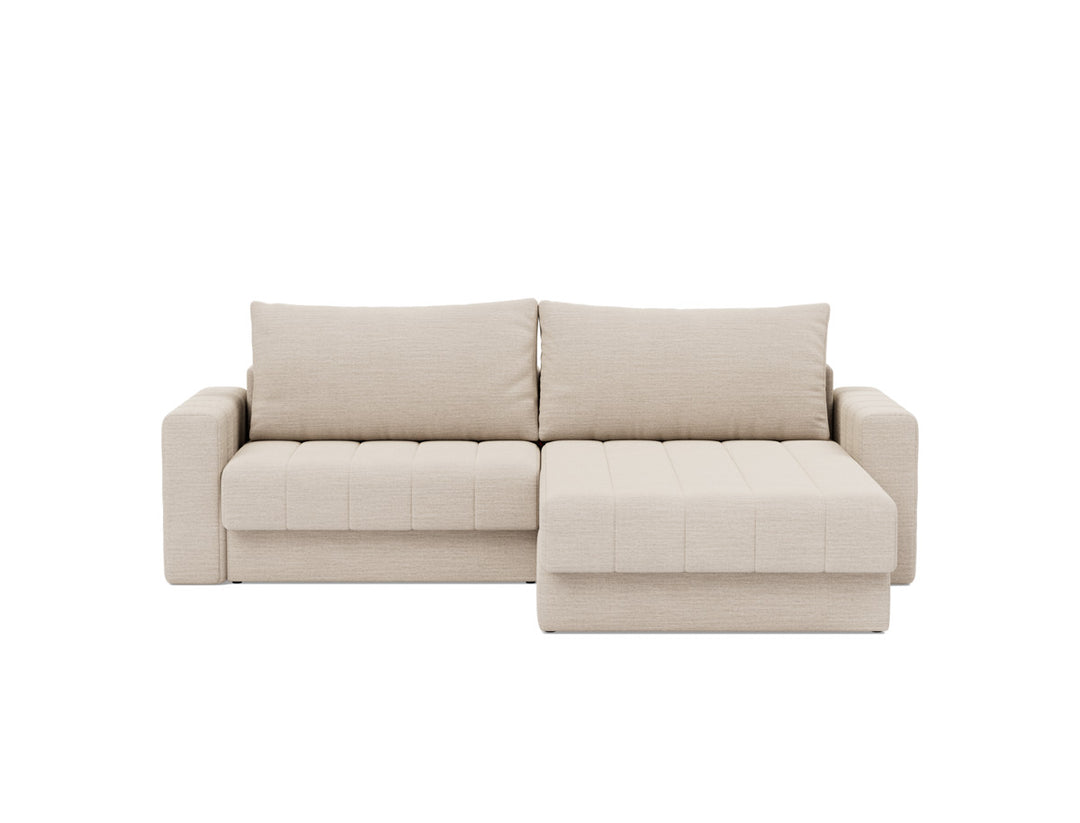 Canapea extensibila cu sezlong si brate, Akello, 187x200 cm, tesatura la alegere #material_612-blida-sand-grey
