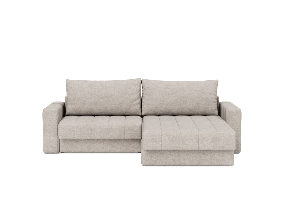 Canapea extensibila cu sezlong si brate, Akello, 187x200 cm, tesatura la alegere #material_471-yuveno-sand