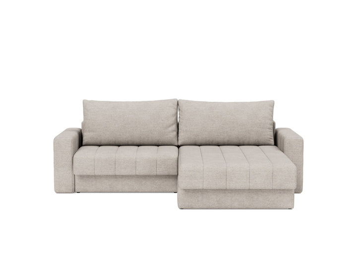 Canapea extensibila cu sezlong si brate, Akello, 187x200 cm, tesatura la alegere #material_471-yuveno-sand