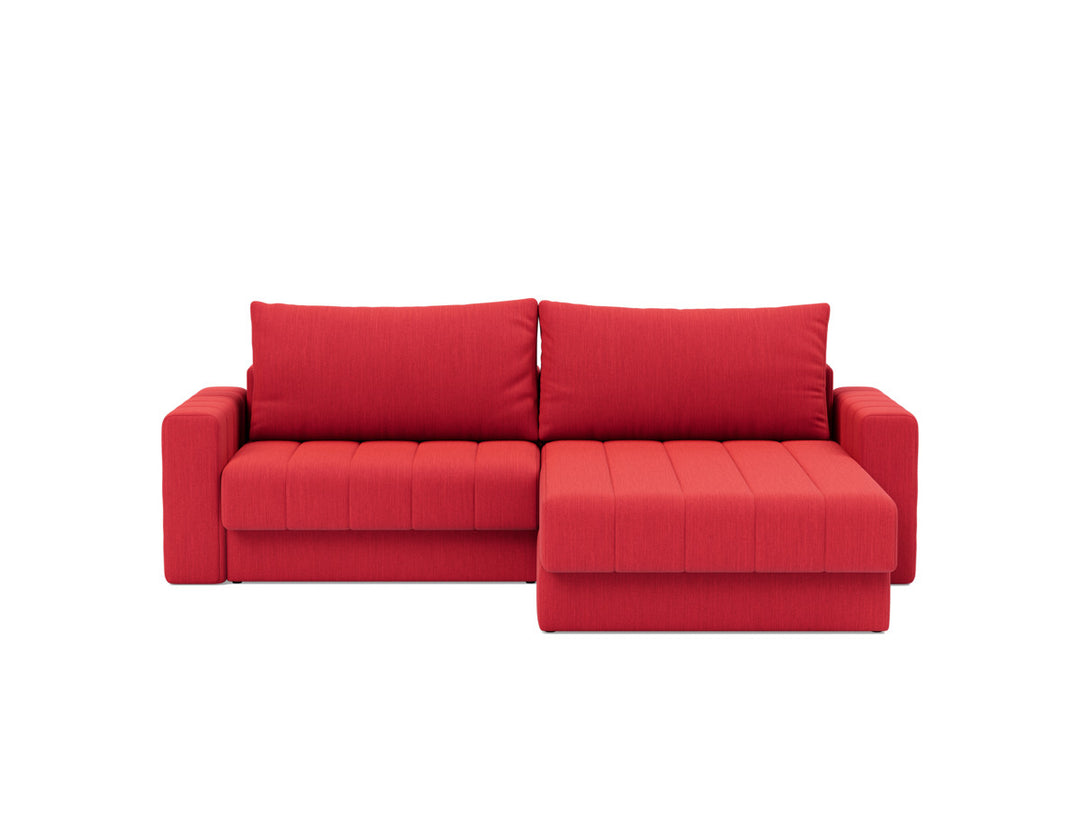 Canapea extensibila cu sezlong si brate, Akello, 187x200 cm, tesatura la alegere #material_511-elegance-red
