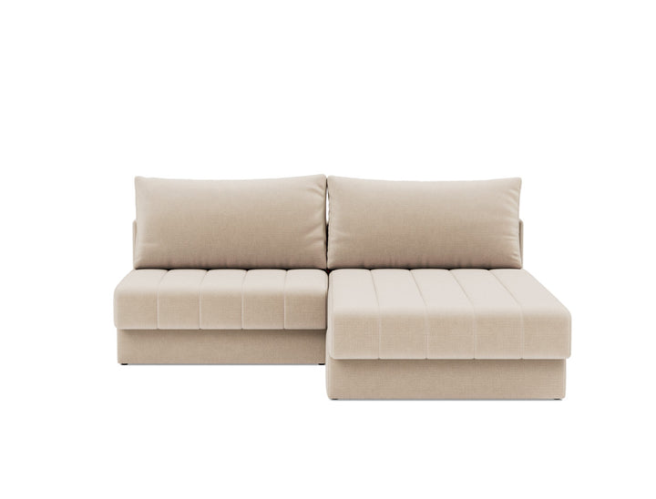 Canapea extensibila cu sezlong, Akello, 187x200 cm, tesatura la alegere #material_410-esina-almond