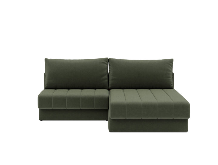 Canapea extensibila cu sezlong, Akello, 187x200 cm, tesatura la alegere #material_413-esina-olive-green