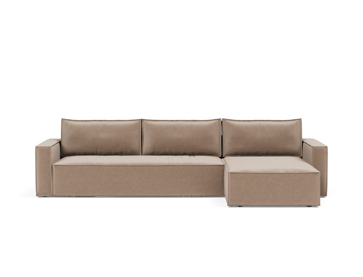 Canapea extensibila cu sezlong, Newilla, 145x300 cm, tesatura la alegere #material_417-esina-mocha