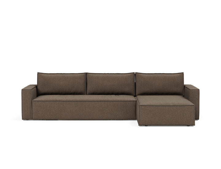 Canapea extensibila cu sezlong, Newilla, 145x300 cm, tesatura la alegere #material_411-esina-cedar-brown