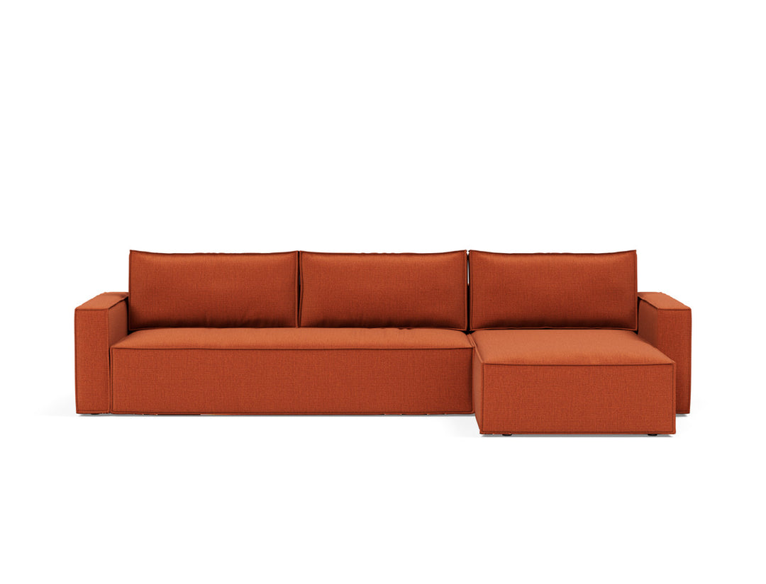 Canapea extensibila cu sezlong, Newilla, 145x300 cm, tesatura la alegere #material_412-esina-rust-orange