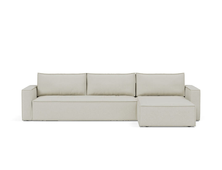 Canapea extensibila cu sezlong, Newilla, 145x300 cm, tesatura la alegere #material_527-mixed-dance-natural