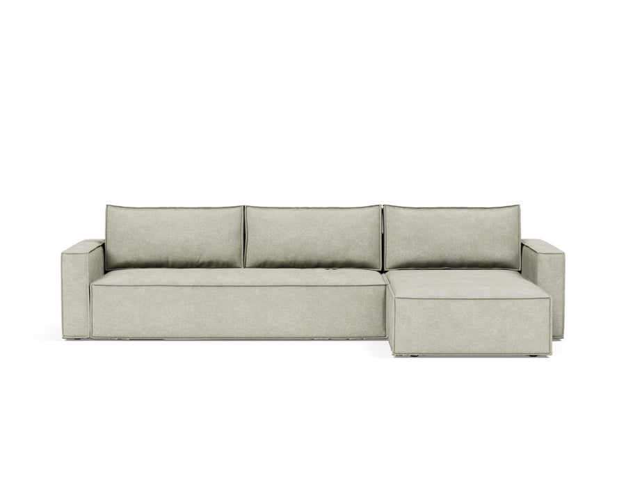Canapea extensibila cu sezlong, Newilla, 145x300 cm, tesatura la alegere #material_280-avella-sand