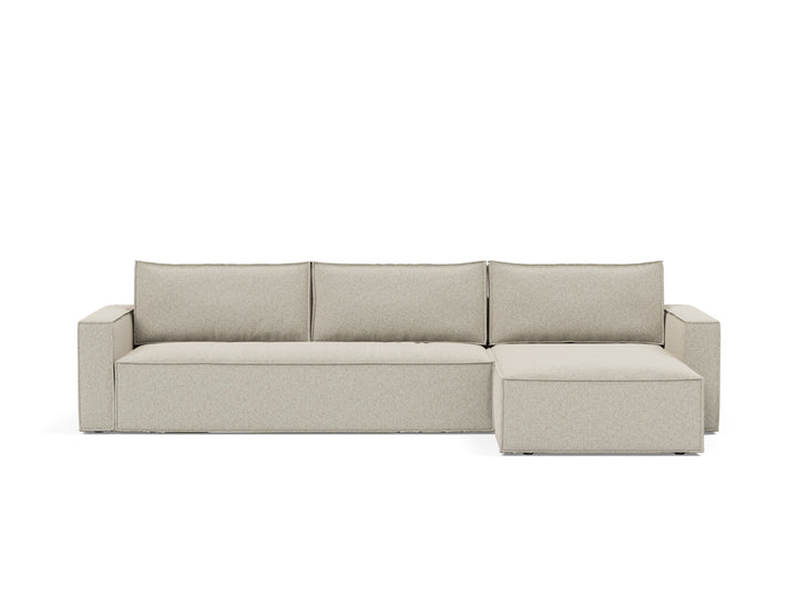 Canapea extensibila cu sezlong, Newilla, 145x300 cm, tesatura la alegere #material_539-boucl-beige