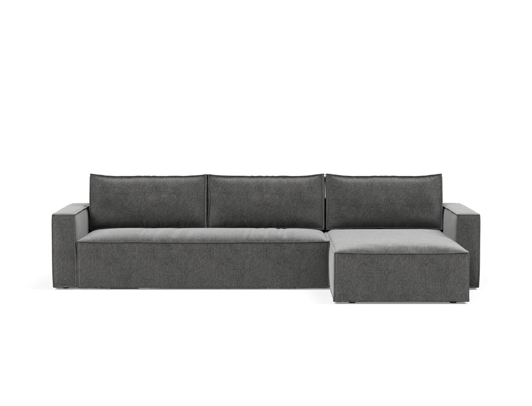 Canapea extensibila cu sezlong, Newilla, 145x300 cm, tesatura la alegere #material_563-twist-charcoal