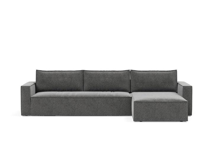 Canapea extensibila cu sezlong, Newilla, 145x300 cm, tesatura la alegere #material_563-twist-charcoal