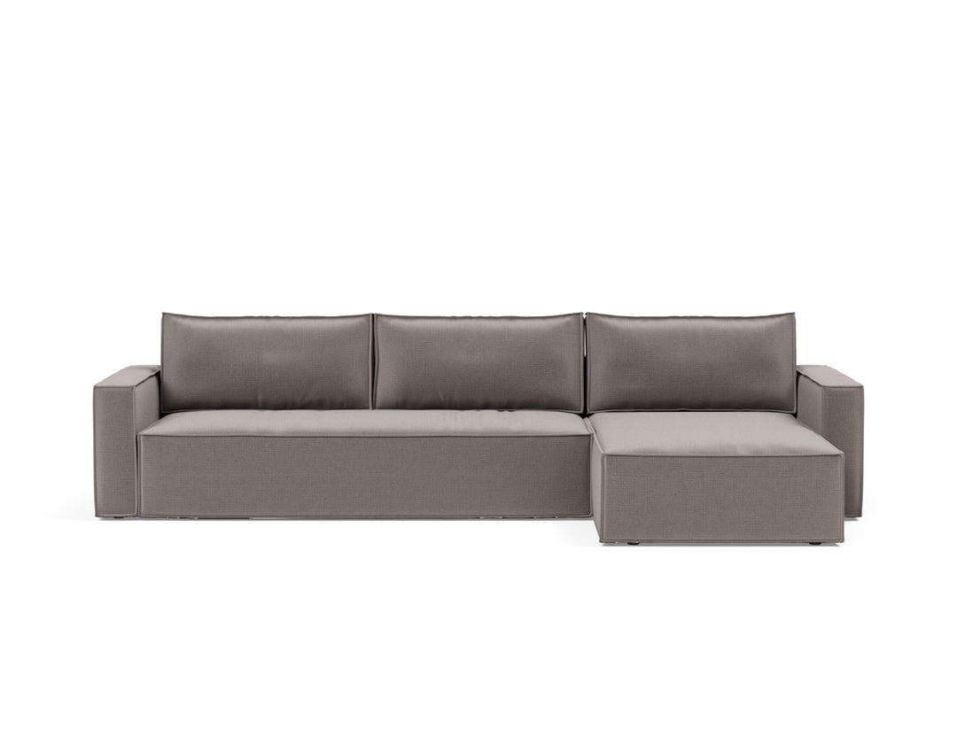 Canapea extensibila cu sezlong, Newilla, 145x300 cm, tesatura la alegere #material_418-esina-truffle