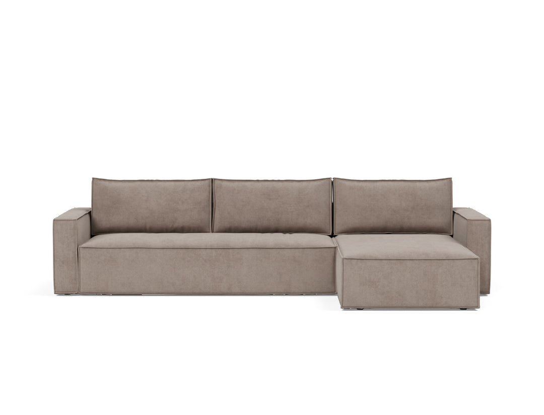 Canapea extensibila cu sezlong, Newilla, 145x300 cm, tesatura la alegere #material_318-cordufine-beige
