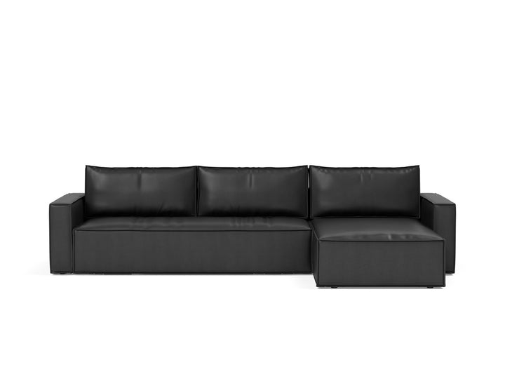 Canapea extensibila cu sezlong, Newilla, 145x300 cm, tesatura la alegere #material_550-faunal-black