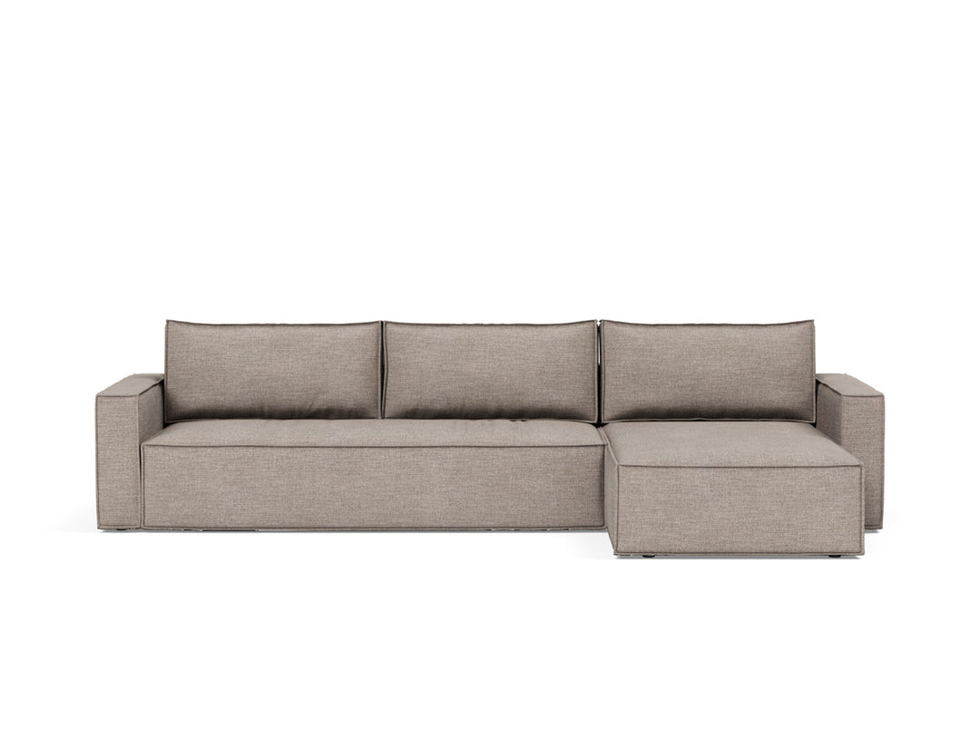 Canapea extensibila cu sezlong, Newilla, 145x300 cm, tesatura la alegere #material_472-yuveno-warm-grey