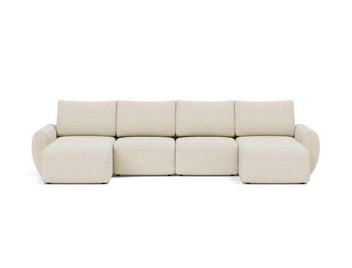Canapea extensibila in forma de U Norum cu brate rotunjite 145x320cm, tesatura la alegere #material_594-corduroy-ivory