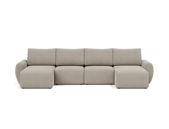 Canapea extensibila in forma de U Norum cu brate rotunjite 145x320cm, tesatura la alegere #material_579-kenya-gravel