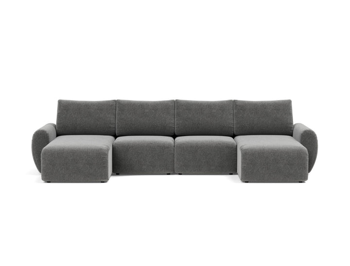 Canapea extensibila in forma de U Norum cu brate rotunjite 145x320cm, tesatura la alegere #material_563-twist-charcoal