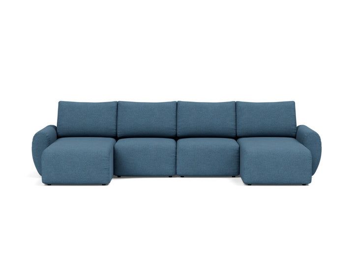 Canapea extensibila in forma de U Norum cu brate rotunjite 145x320cm, tesatura la alegere #material_302-weda-blue