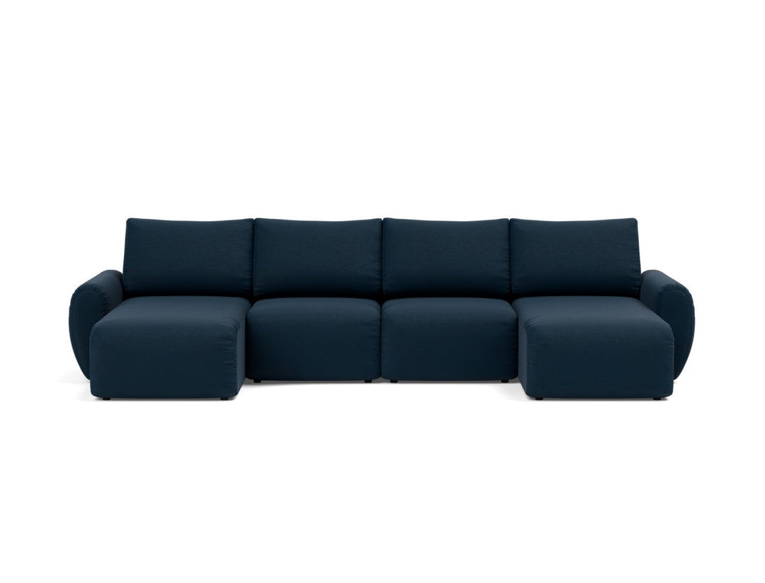 Canapea extensibila in forma de U Norum cu brate rotunjite 145x320cm, tesatura la alegere #material_528-mixed-dance-blue