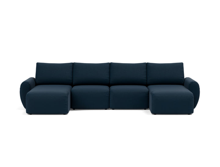 Canapea extensibila in forma de U Norum cu brate rotunjite 145x320cm, tesatura la alegere #material_528-mixed-dance-blue