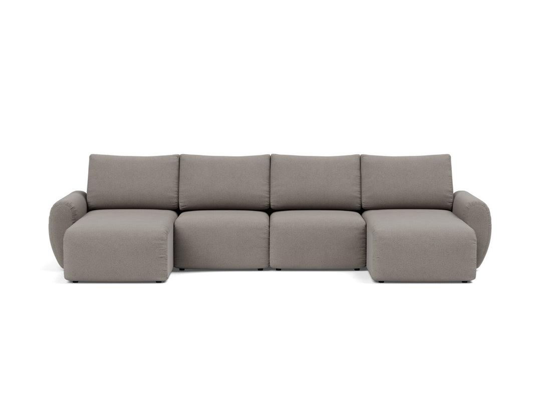 Canapea extensibila in forma de U Norum cu brate rotunjite 145x320cm, tesatura la alegere #material_521-mixed-dance-grey